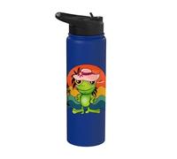 Vintage Sunset Frog Lovers Amphibians Retro Summer Vacation Stainless Steel Insulated Water Bottle