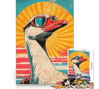 Vintage Sunset Goose 1000 Piece Jigsaw Puzzle for Teenagers Logic Ability Mind Calming Fun Secure Join Great Gift (38x52cm)