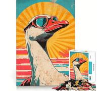 Vintage Sunset Goose Jigsaw 1000 Pieces Memory Skill Fun Smooth Edge Perfect Interlock Fun-filled Way to Fill Empty Hours (50x75cm)