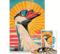 Vintage Sunset Goose Jigsaw Puzzles 1000 Recall Fun Play Burr Free Clean Cut Pieces Portable Travel Friendly Fun Game (38x52cm)
