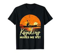Vintage Sunset Kayaking Makes Me Wet Kayak Lover Kayaker T-Shirt