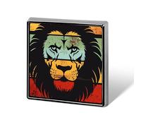 Vintage Sunset Lion Custom Lapel Pins Square Brooch Tie Suit Dress Accessories for Men Women Wedding Birthday