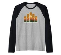 Vintage Sunset Mountain Ranges for Wilderness Explorers Raglan Baseball Tee