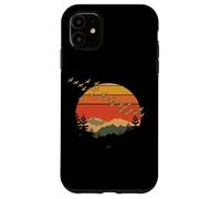Vintage Sunset Mountains Birds Nature Scene Case for iPhone 11