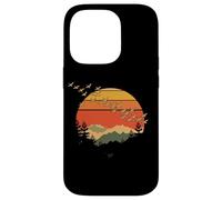 Vintage Sunset Mountains Birds Nature Scene Case for iPhone 14 Pro
