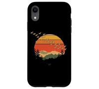 Vintage Sunset Mountains Birds Nature Scene Case for iPhone XR