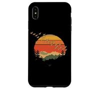 Vintage Sunset Mountains Birds Nature Scene Case for iPhone XS Max