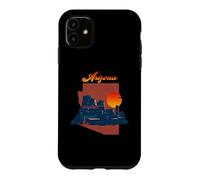 Vintage Sunset On Desert Arizona State Map Case for iPhone 11