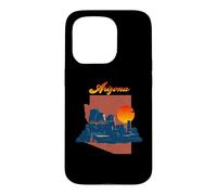 Vintage Sunset On Desert Arizona State Map Case for iPhone 15 Pro