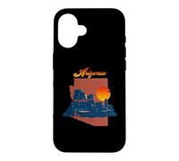 Vintage Sunset On Desert Arizona State Map Case for iPhone 16