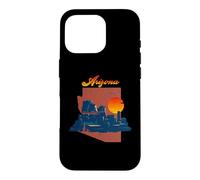 Vintage Sunset On Desert Arizona State Map Case for iPhone 16 Pro