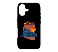 Vintage Sunset On Desert Arizona State Map Case for iPhone 17