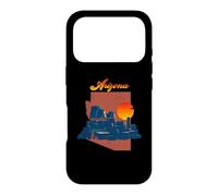 Vintage Sunset On Desert Arizona State Map Case for iPhone 17 Pro