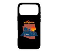 Vintage Sunset On Desert Arizona State Map Case for iPhone 17 Pro Max