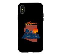 Vintage Sunset On Desert Arizona State Map Case for iPhone X/XS