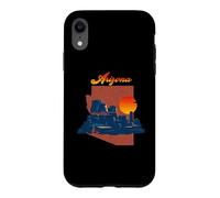 Vintage Sunset On Desert Arizona State Map Case for iPhone XR