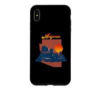 Vintage Sunset On Desert Arizona State Map Case for iPhone XS Max