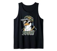 Vintage Sunset Penguins Bruh Meme Tank Top