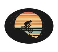 Vintage Sunset Rider Oval Tablecloth Elastic Dust-Proof Waterproof Table Cover For Kitchen Dining Tabletop Decoration