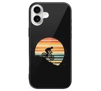 Vintage Sunset Rider Printed Phone Case Cute Slim Glass Cellphone Protective Cover Unisex Compatible with iPhone 16/16 Plus/16 Pro/16 Pro Max/16 E