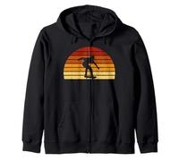 Vintage Sunset Skating Gift For Skaters & Skateboarders Zip Hoodie