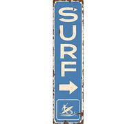 Vintage Surf Beach Nautical Metal Tin Sign 4x16 in Durable Metal Wall Art for Home Bar Cafe & Outdoor Decor