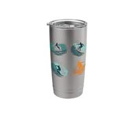 Vintage Surf Collage Design for Surfers and Beach Lovers Stainless Steel Insulated Tumbler