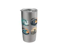 Vintage Surf Collage Design for Surfers and Beach Lovers Stainless Steel Insulated Tumbler