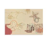 Vintage Swan And Horseshoe Lucky Star Art Print Canvas Poster | Unframed Print, Multiple sizes, Multiple frame styles, Wall Art, Decor Paintings, Dorm Room Decor