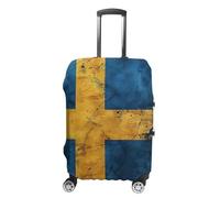 Vintage Sweden Flag Travel Luggage Cover Washable Anti-Scratch Baggage Suitcase Protector L