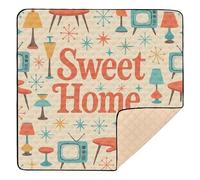 Vintage Sweet Home Large Text Cute Foldable Baby Play Mat for Floor Cozy Breathable Infant Play Mat for Baby Kids Toddlers Infants, 50'' x 50''