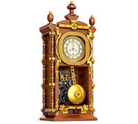 Vintage Swing Clock Building Blocks Set - 751 PCS Real Working Mechanical Clock with Alarm, Moving Pendulum & Rotating Dial, Retro Steampunk Decor Gift for Adults & Teens, Compatible with Lego Technic