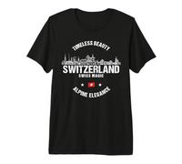 Vintage Switzerland Landmarks Swiss Flag Premium T-Shirt