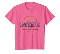 Vintage Switzerland Retro T-Shirt, Youth, Pink Heather, Large