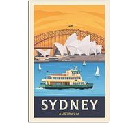 Vintage Sydney Australia Travel Poster Art Print Retro Wall Art Canvas Poster Room Decor Home Decor Unframed 30x45cm
