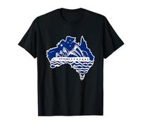 Vintage Sydney Opera House Inside Australia Map T-Shirt