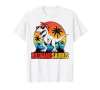 Vintage T-Rex Dinosaur Family Matching Husband Saurus Value Graphic T-Shirt, Men, White, XL