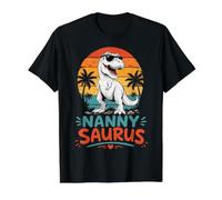 Vintage T-Rex Dinosaur Family Matching Nanny Saurus Value Graphic T-Shirt, Men, Black, XL