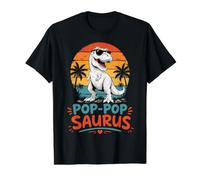 Vintage T-Rex Dinosaur Family Matching Pop Pop Saurus Value Graphic T-Shirt, Men, Black, M