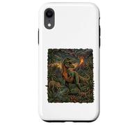 Vintage T-Rex Triceratops Volcano Prehistoric Nature Case for iPhone XR
