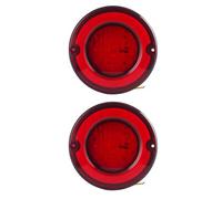Vintage Tail Lights 24V 100 mm Dia, LED Small Round Tail Light Assembly Rear Camper Lights, Sidecar Lights Stop Break Tail Lights Suitable for Iveco Buses and Other Vehicles Real Lights 2 pcs