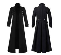Vintage Tailcoat Jacket Gothic Men Long Steampunk Victorian Renaissance Pirate Coat Medieval Tailcoat Jacket