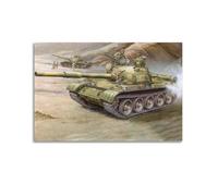Vintage Tank Poster Soviet Medium Tank T-62 1st Armored Division of The Syrian Army, Lebanon, 1982 Poster Decorative Painting Canvas Wall Posters And Art Picture Print Modern Family Bedroom Decor Post