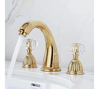 vintage taps for bathroom basin, three-hole basin taps mixers bathroom sink tap, brass basin faucet with hot and cold, two handle bathroom mixer tap, gold
