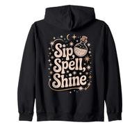 Vintage Tarot and Witch Spells Book Design Art Zip Hoodie
