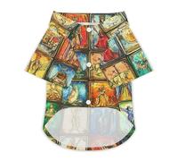 Vintage Tarot Cards Funny Pet T-Shirt Soft Short Sleeve Button Down Dog Clothes for Cat Puppy
