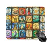 Vintage Tarot Cards Printed Mouse Pad with Stitched Edges Non Slip Waterproof Mousepad Desk Mat for Office Gaming