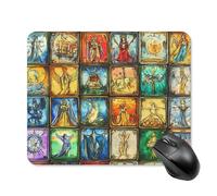 Vintage Tarot Cards Printed Mouse Pad with Stitched Edges Non Slip Waterproof Mousepad Desk Mat for Office Gaming