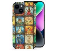 Vintage Tarot Cards Printed Phone Case Slim Cute Microfiber Cellphone Protective Cover Unisex Compatible with iPhone 14/14 Plus/14 Pro/14 Pro Max