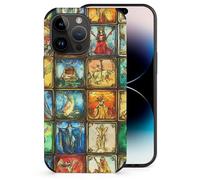 Vintage Tarot Cards Printed Phone Case Slim Cute Microfiber Cellphone Protective Cover Unisex Compatible with iPhone 14/14 Plus/14 Pro/14 Pro Max